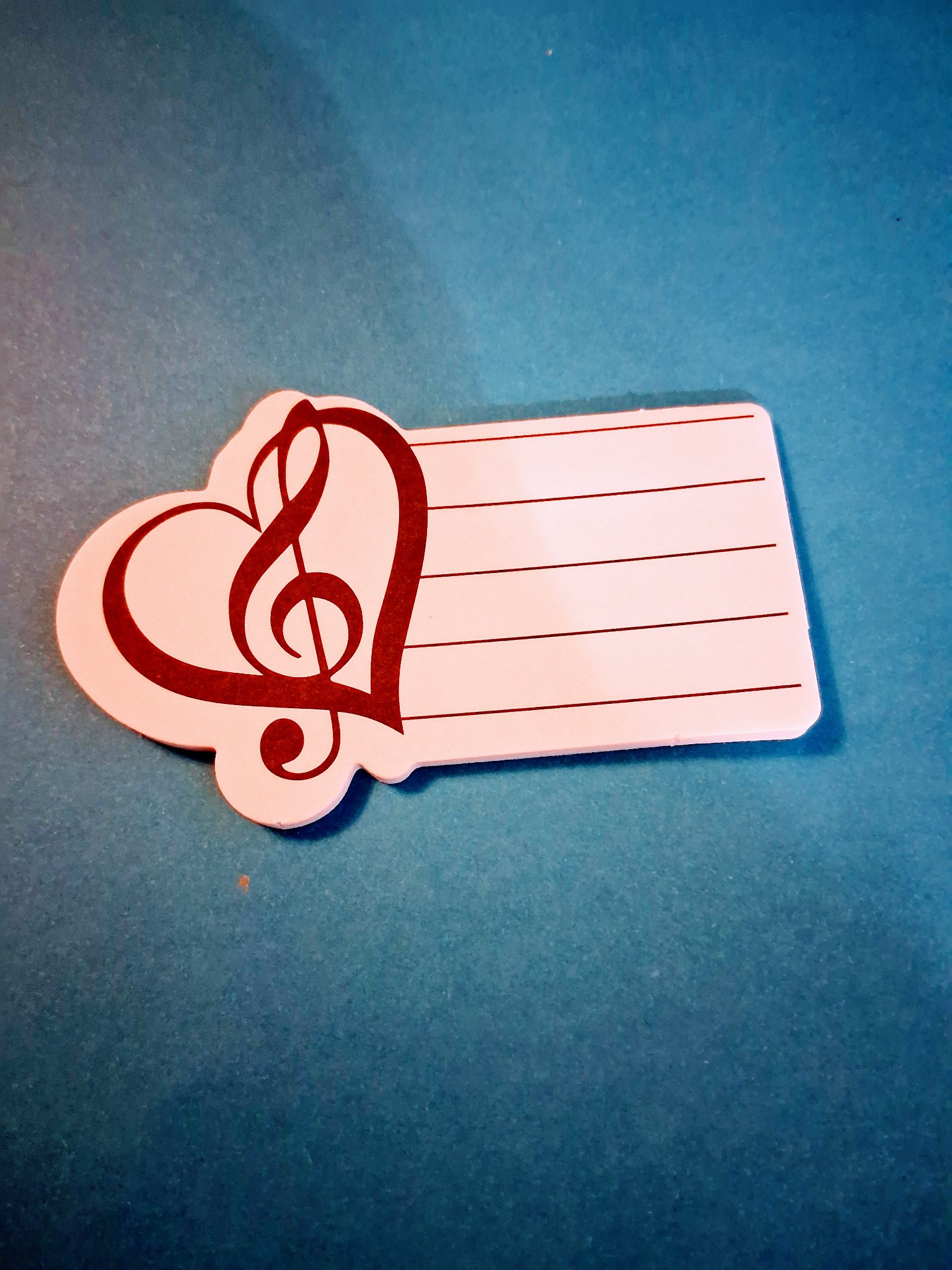 Die-Cut Music Notepad — 41J Treble Clef Heart with Lined Pages